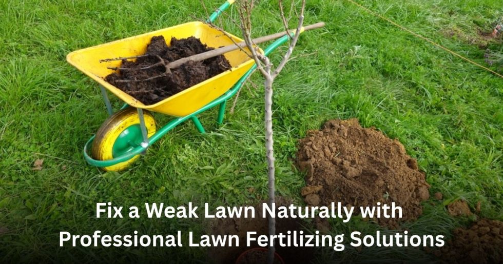 professional lawn fertilizing solutions improving weak grass growth and lawn health