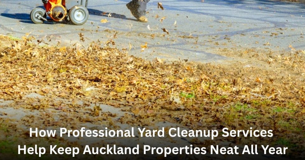 professional yard cleanup services removing leaves and garden debris from an Auckland property
