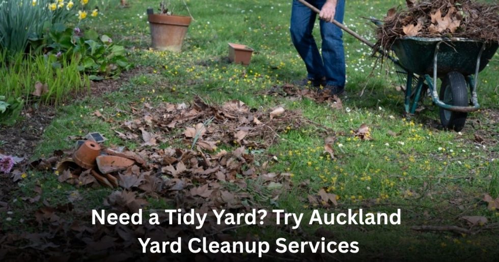 Auckland Yard Cleanup Services removing leaves, garden waste, and debris from a residential yard.